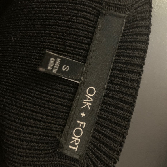 OAK + FORT Oversized Ribbed Black Cardigan size Small - Picture 6 of 10